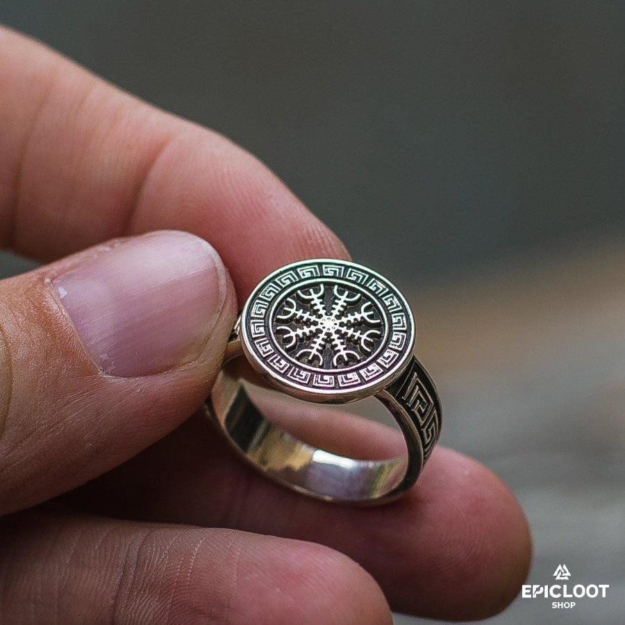 925 silver Helm of Awe Symbol Ring Nordic Design