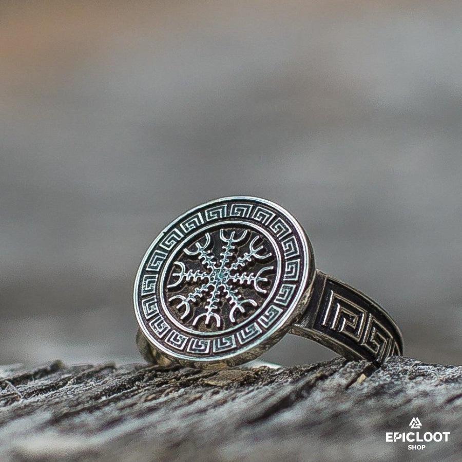 925 silver Helm of Awe Symbol Ring Nordic Design