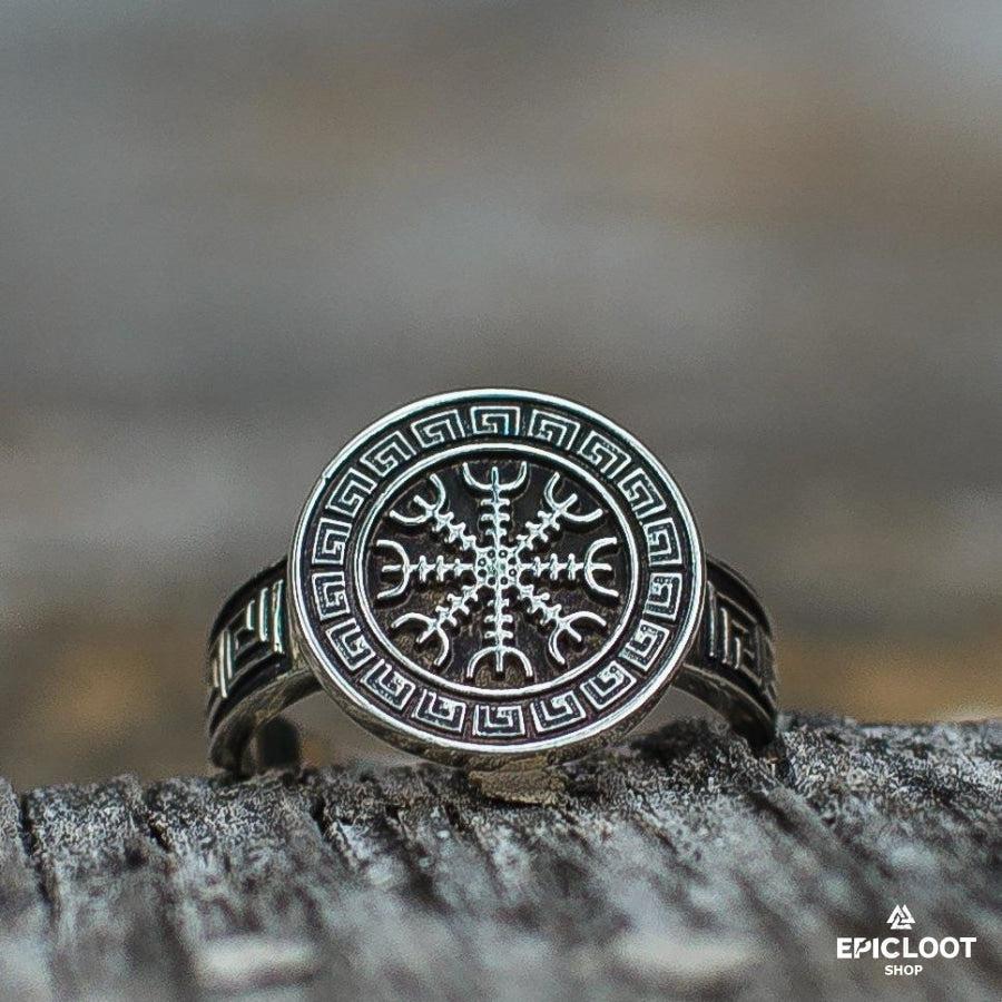 925 silver Helm of Awe Symbol Ring Nordic Design