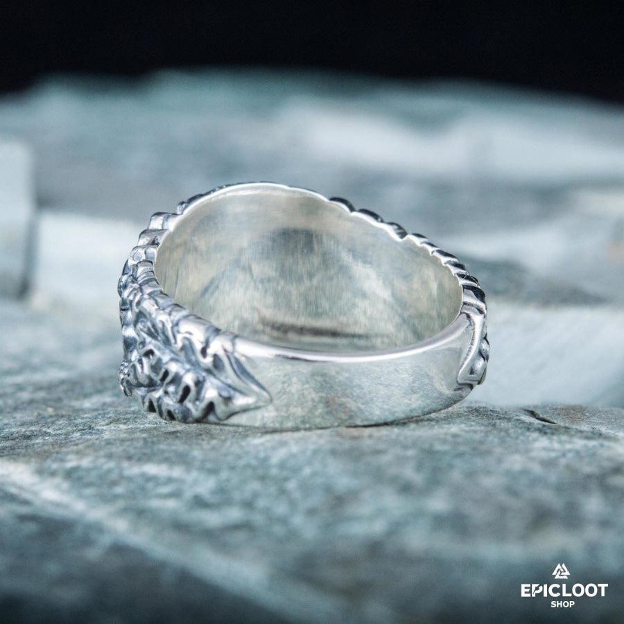 925 silver Helm of Awe Symbol with Oak Leaves