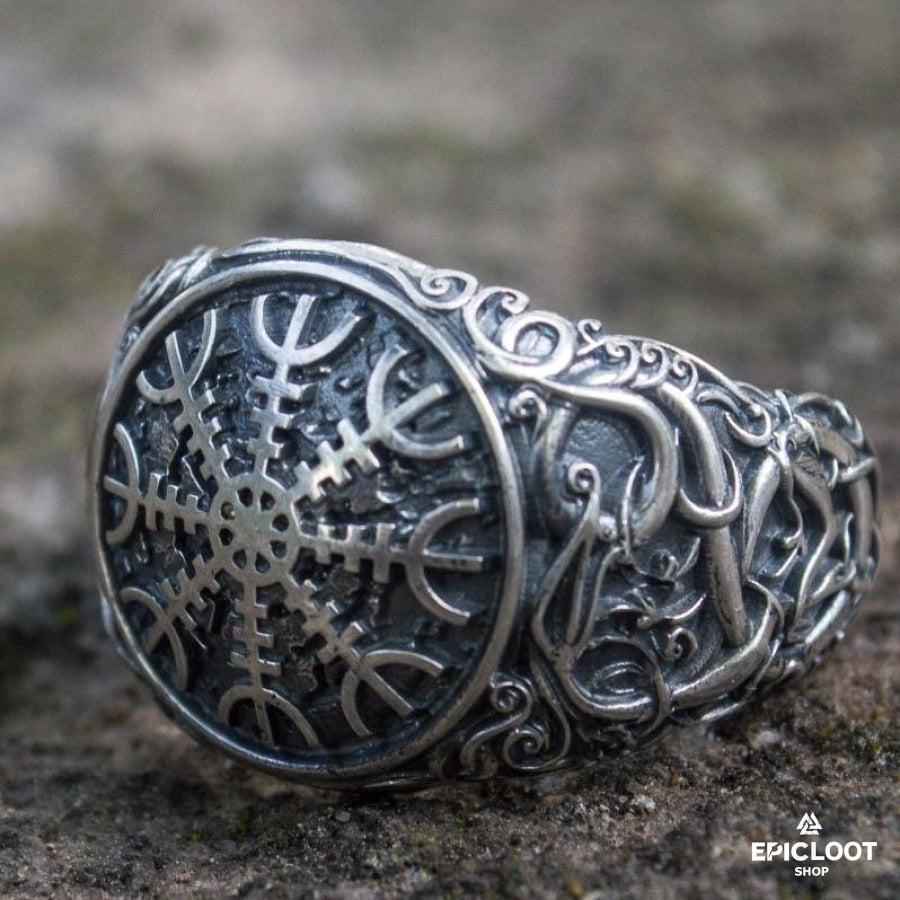 925 silver Helm of Awe Symbol with Urnes Style
