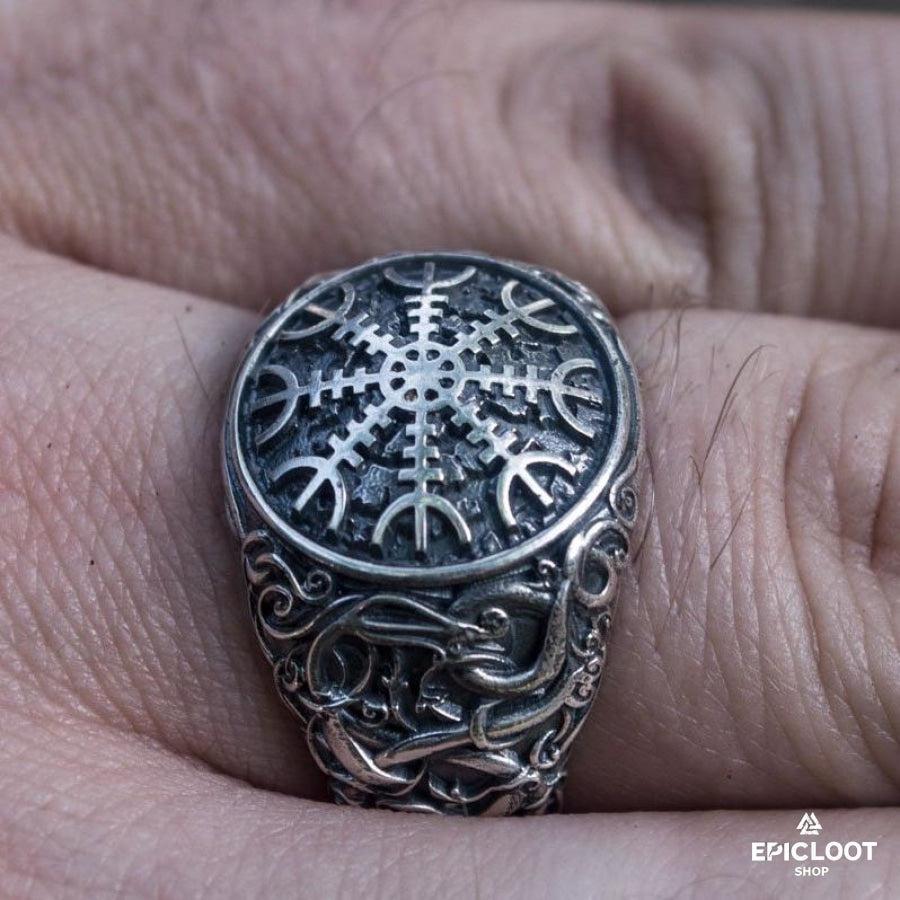 925 silver Helm of Awe Symbol with Urnes Style