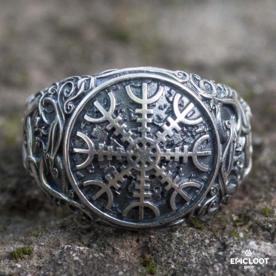 925 silver Helm of Awe Symbol with Urnes Style