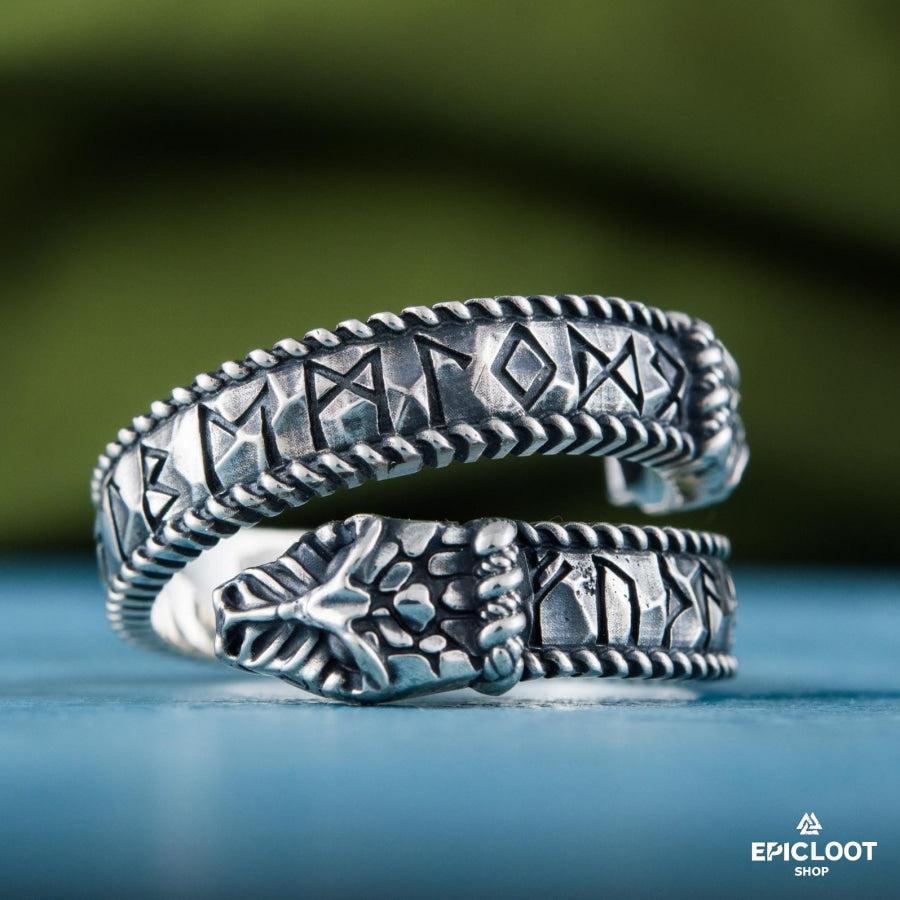 925 silver Jormungandr Runic Ring