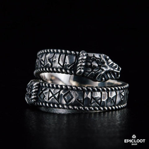 925 silver Jormungandr Runic Ring