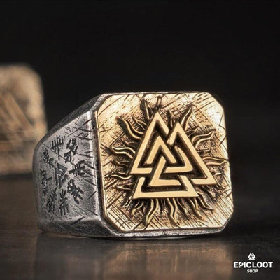 925 Silver Nordic Valknut Ring