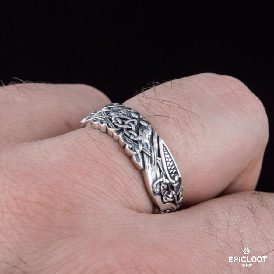 925 silver Norse Ornament Ring