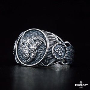925 silver Triple horn Symbol Ring