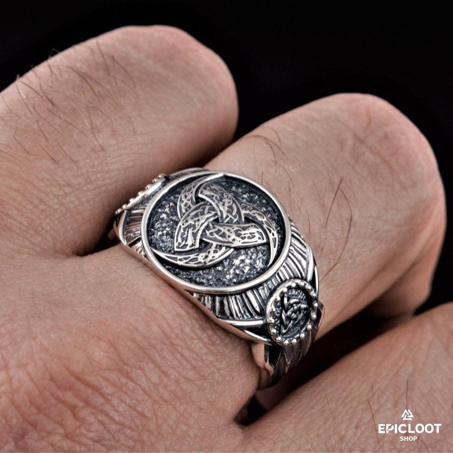 925 silver Odin Horn Symbol Ring