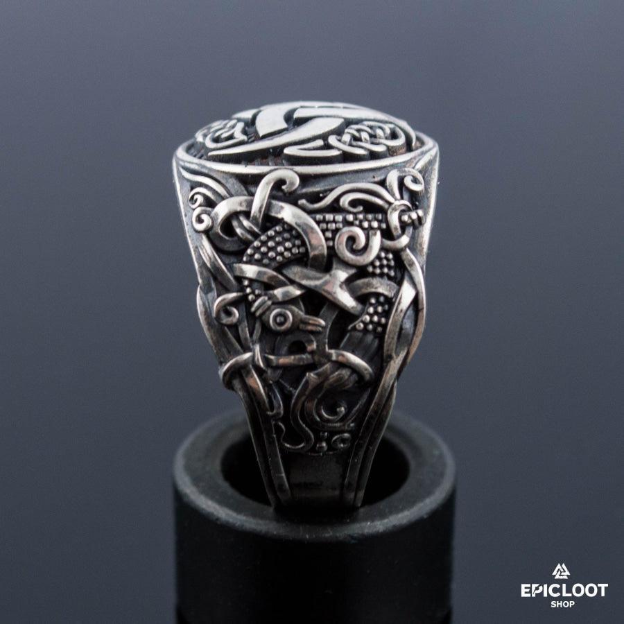 925 silver Odin Horn Symbol Ring Mammen Design