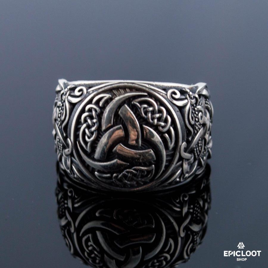 925 silver Odin Horn Symbol Ring Mammen Design