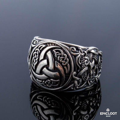 Anello con Simbolo dei Tre Corni in Argento 925 Mammen Design