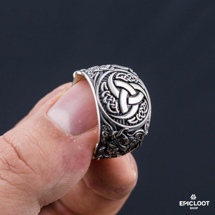 925 silver Odin Horn Symbol Ring Mammen Design