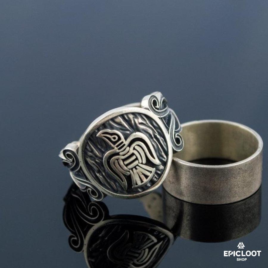 925 silver Odin's Raven Nordic Ring