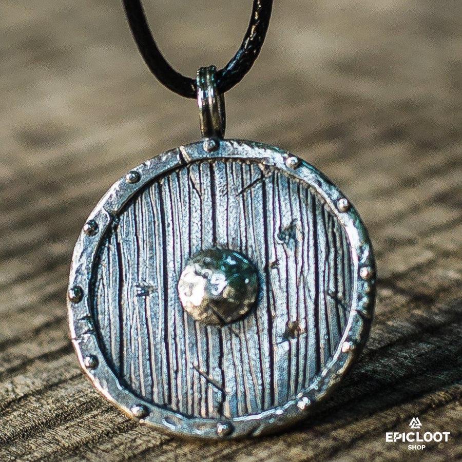 925 Silver Old Viking Shield Pendant