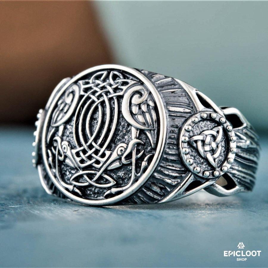 925 silver Raven Symbol Ring