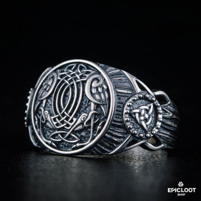 925 silver Raven Symbol Ring