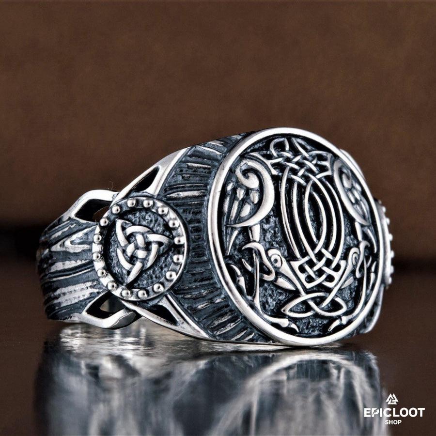 925 silver Raven Symbol Ring