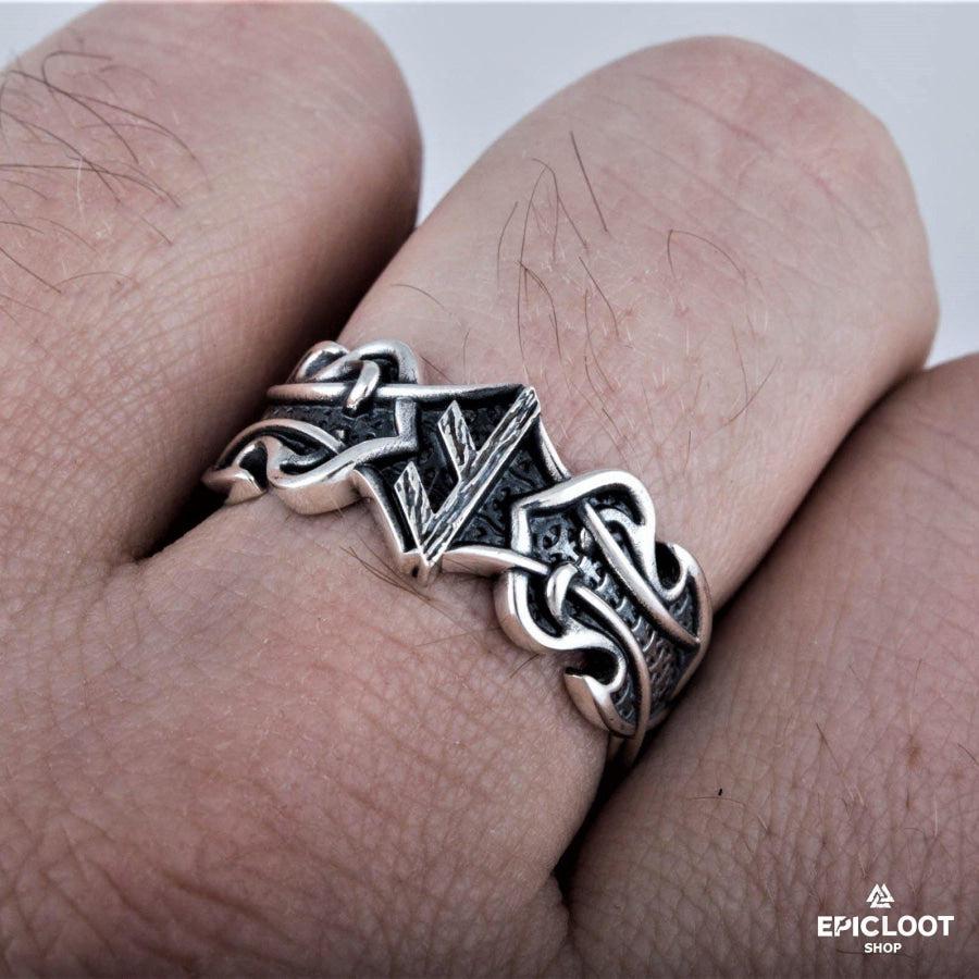 925 silver Ring with Ansuz Rune
