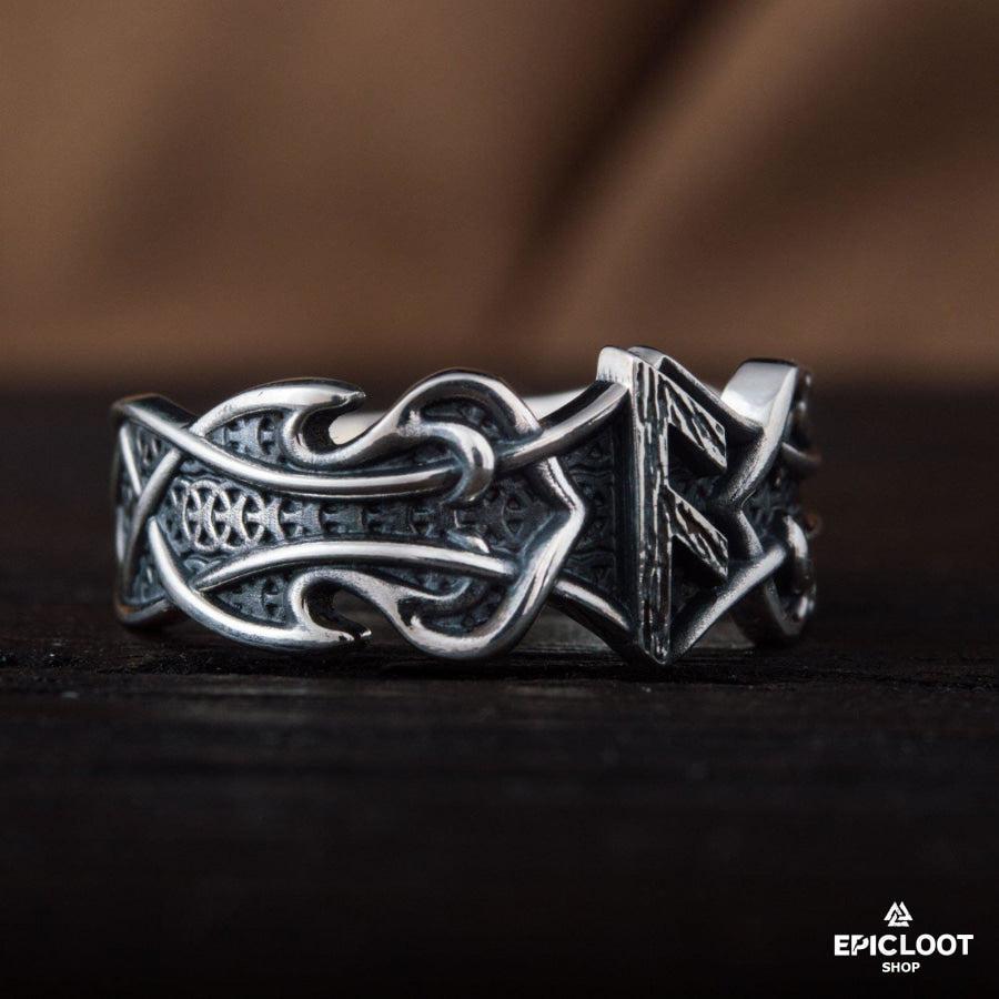 925 silver Ring with Ansuz Rune