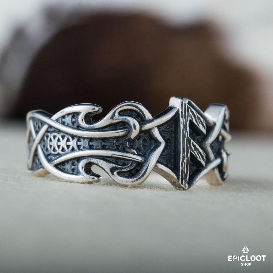 925 silver Ring with Ansuz Rune