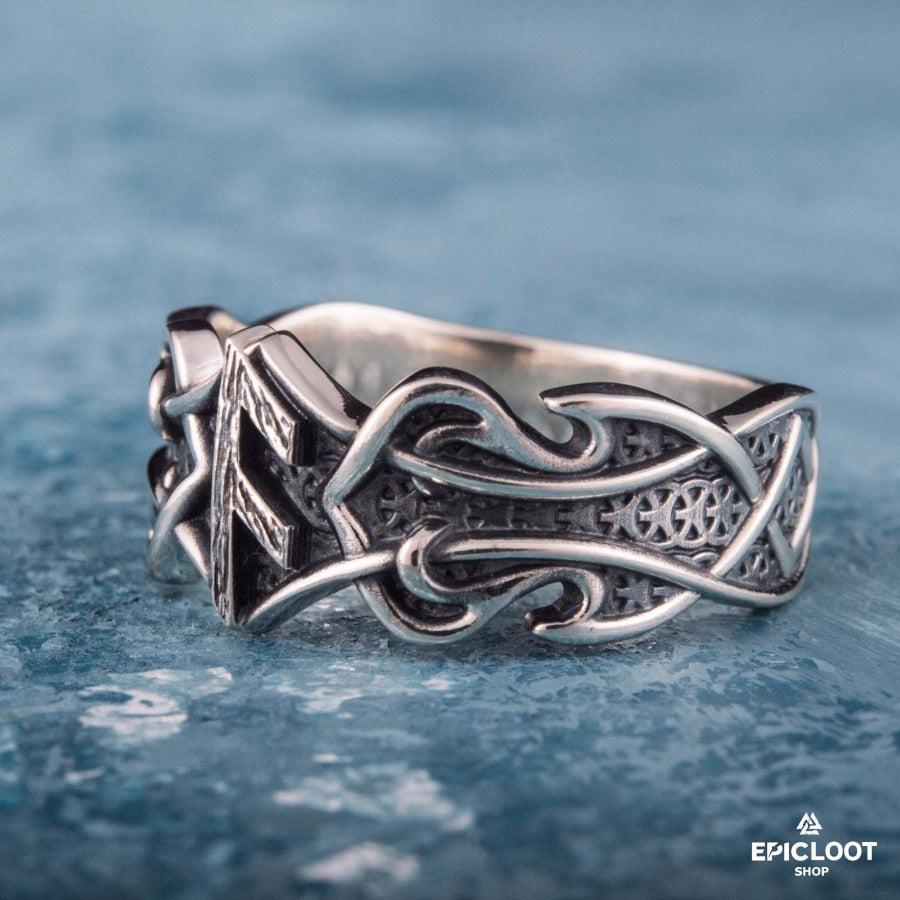 925 silver Ring with Ansuz Rune