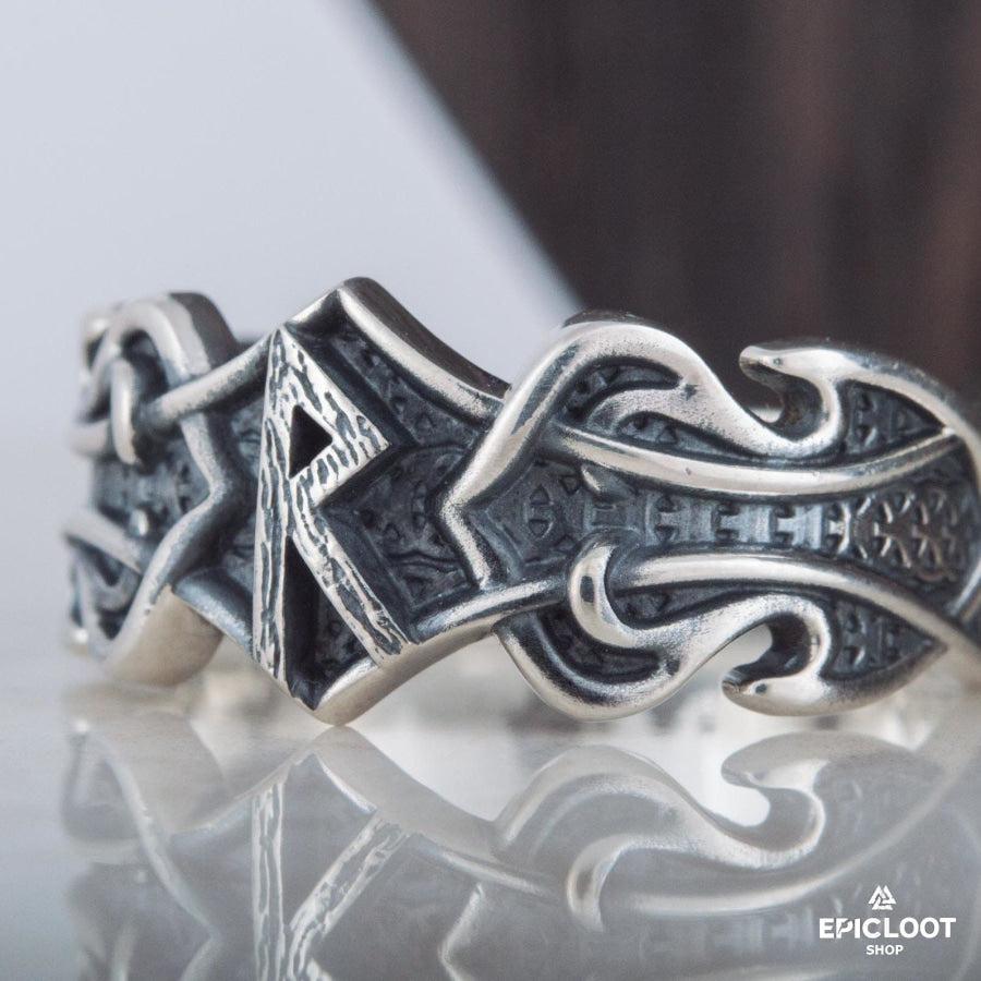 925 silver Ring with Raido Rune