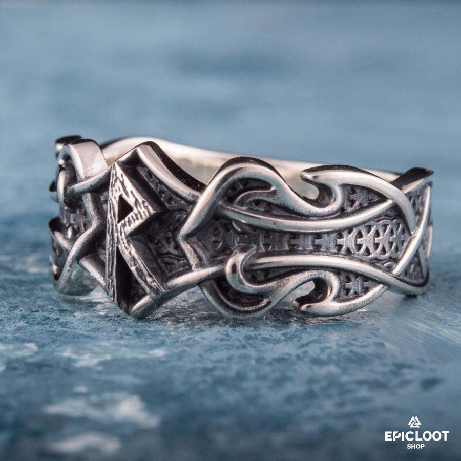 925 silver Ring with Raido Rune