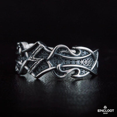 925 Silberring mit Sowelu-Rune
