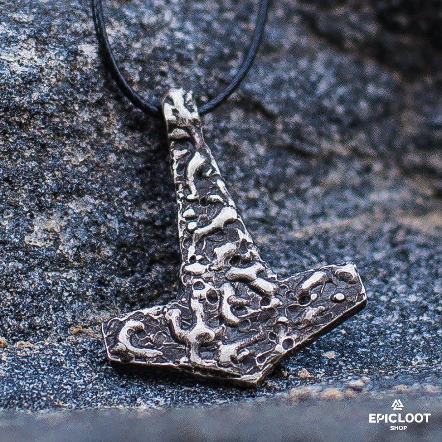 925 Silver Rough Thor's Hammer Pendant