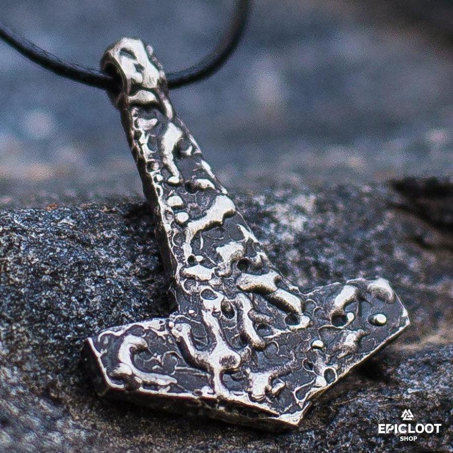 925 Silver Rough Thor's Hammer Pendant