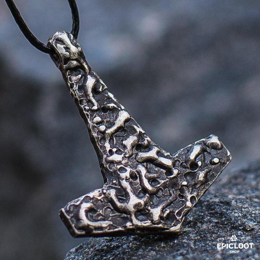 925 Silver Rough Thor's Hammer Pendant