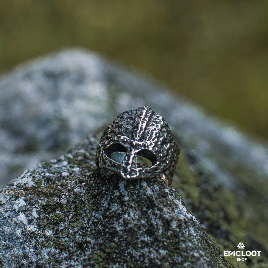 925 silver Ruined Spangenhelm Helmet Ring