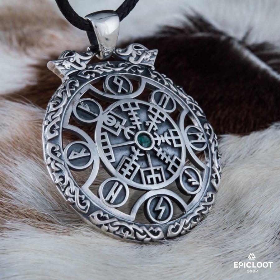 925 Silver Runic Vegvisir Symbol Pendant