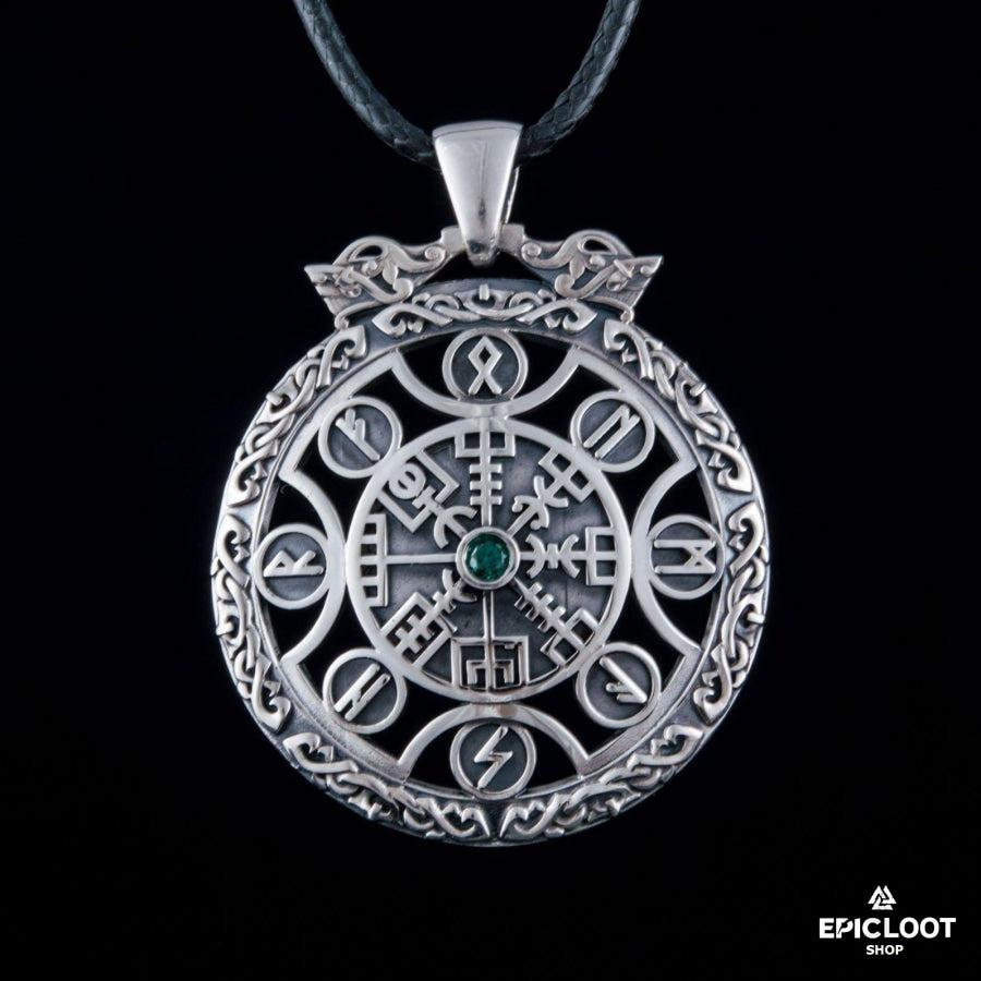 925 Silver Runic Vegvisir Symbol Pendant