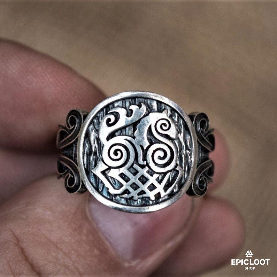 925 silver Sleipnir Symbol Nordic Ring