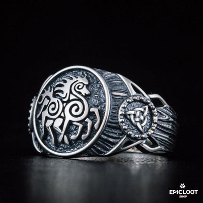 925 silver Sleipnir Symbol Ring