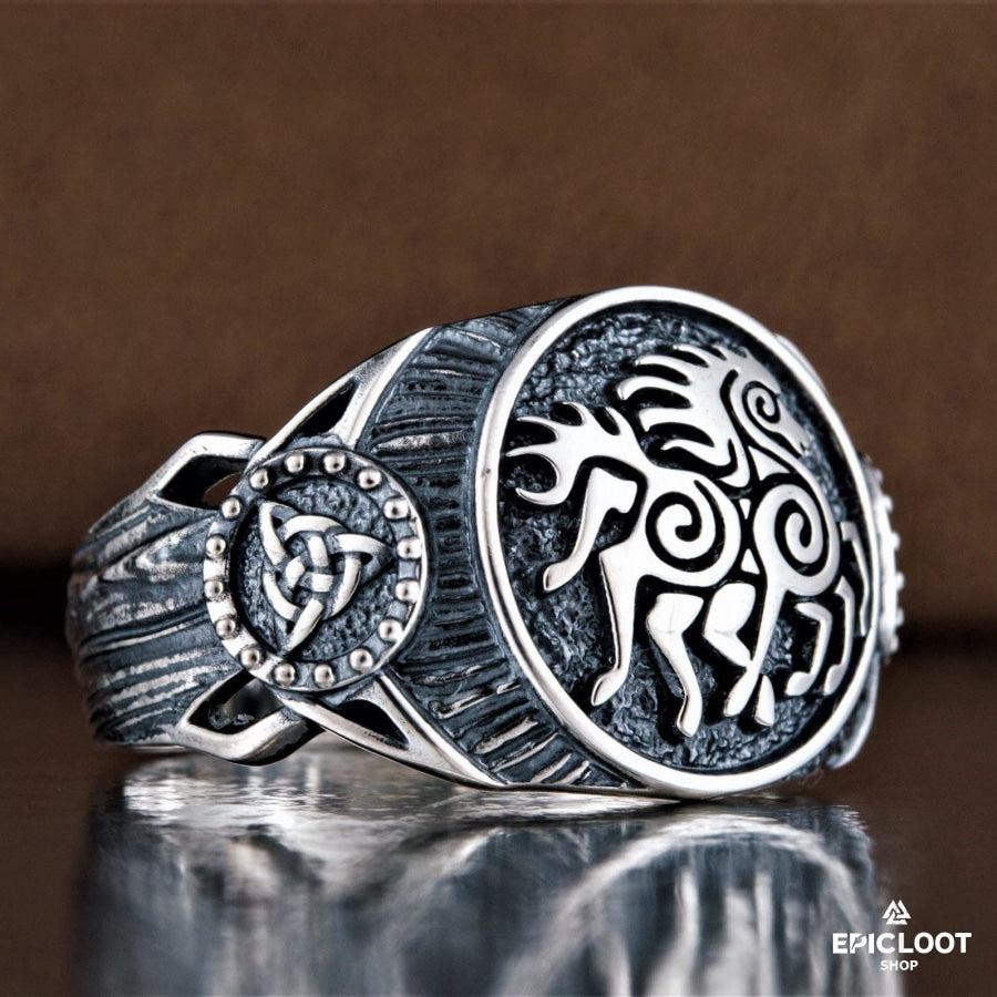 925 silver Sleipnir Symbol Ring