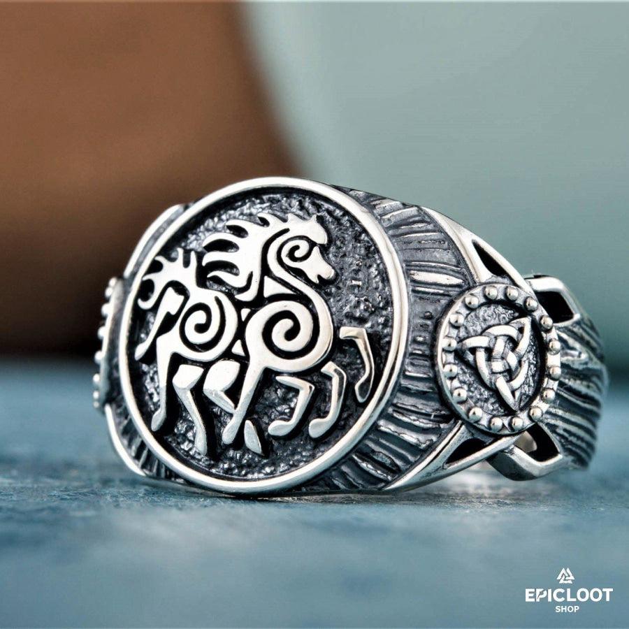 925 silver Sleipnir Symbol Ring