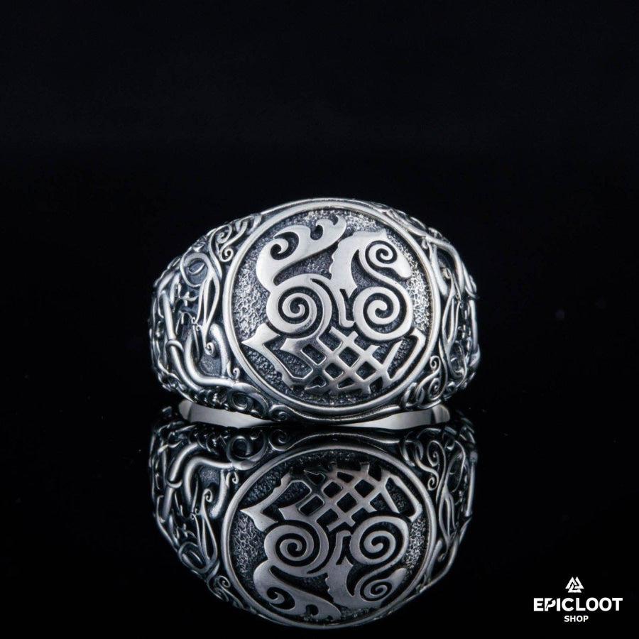 925 silver Sleipnir Symbol Ring Urnes Style