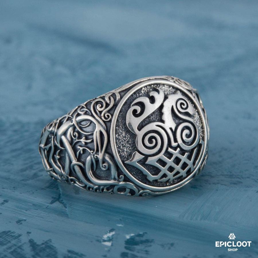 925 silver Sleipnir Symbol Ring Urnes Style