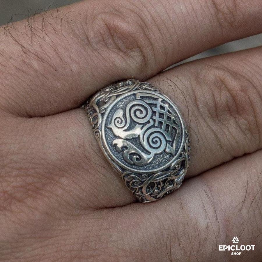 925 silver Sleipnir Symbol Ring Urnes Style