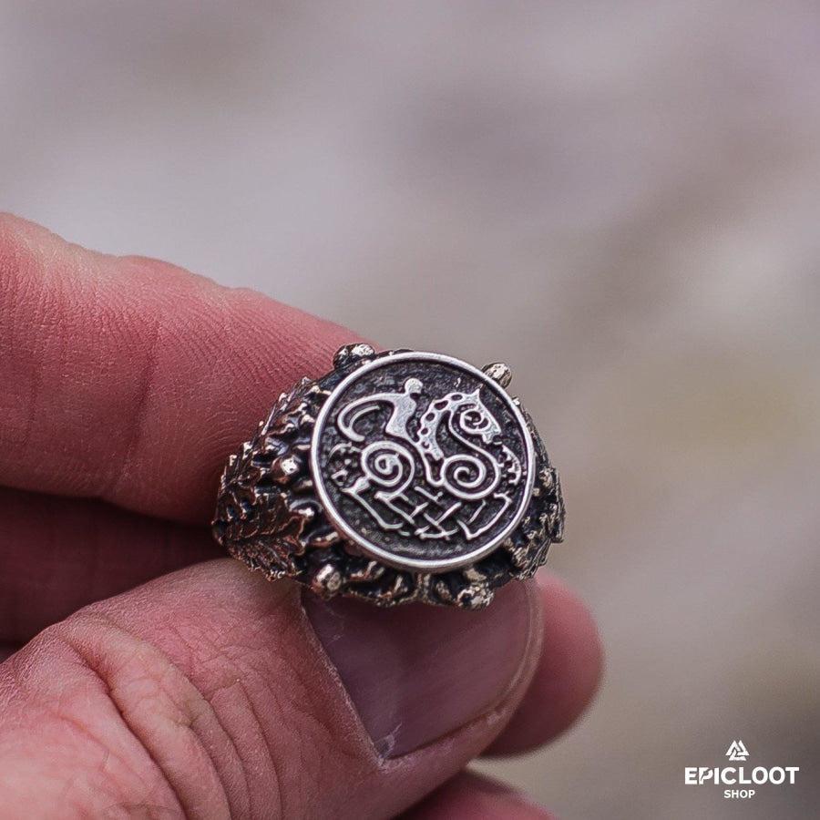 925 silver Sleipnir with Oak Leaves and Acorns