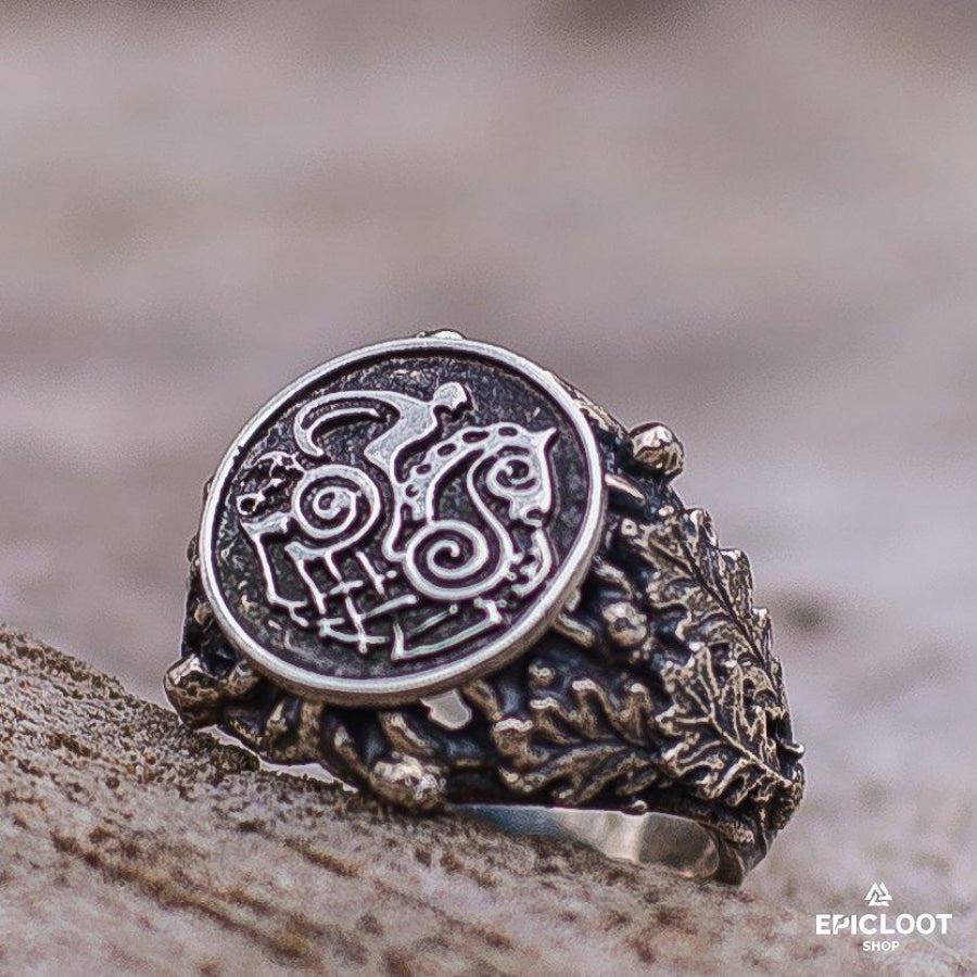 925 silver Sleipnir with Oak Leaves and Acorns
