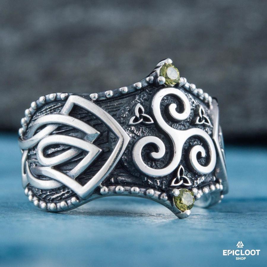 925 silver Triskelion Ring Nordic Design