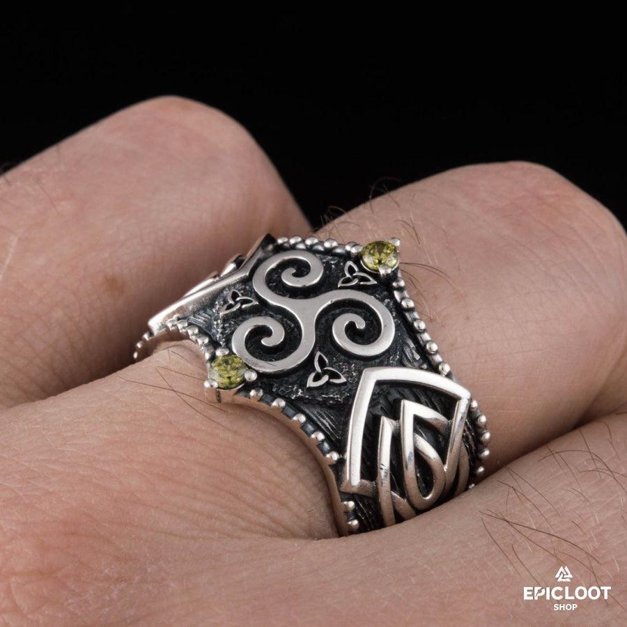 925 silver Triskelion Ring Nordic Design