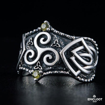 925 silver Triskelion Ring Nordic Design