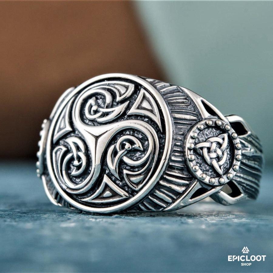 925 silver Triskelion Symbol Ring
