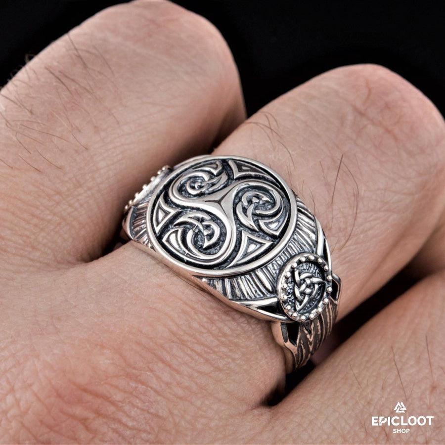 925 silver Triskelion Symbol Ring