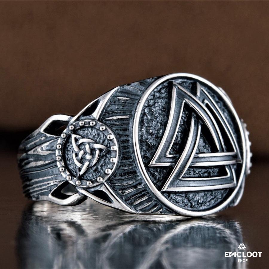 925 silver Valknut Symbol Ring